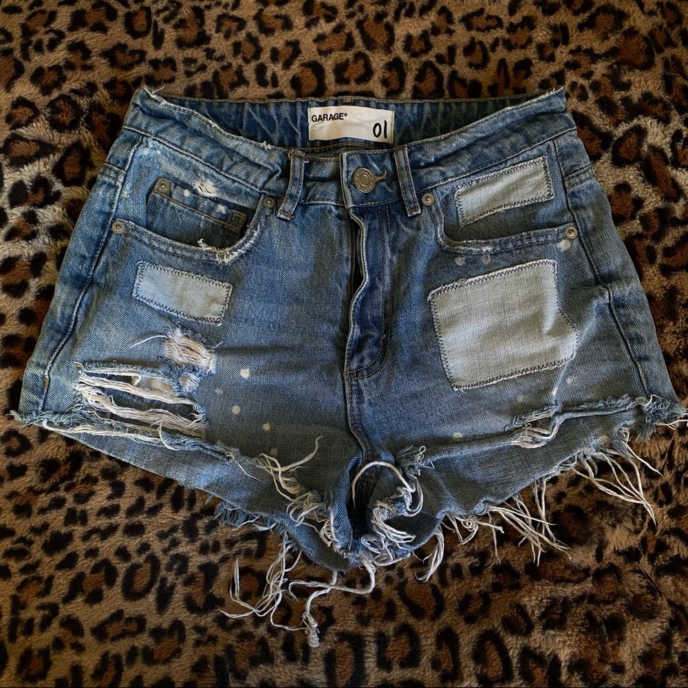 Garage distressed jean shorts, size 1